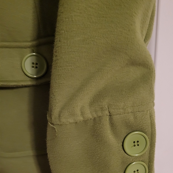BONGO Vintage Fleece Peacoat Pea Green Jacket in PERFECT condition size Large - Picture 3 of 6